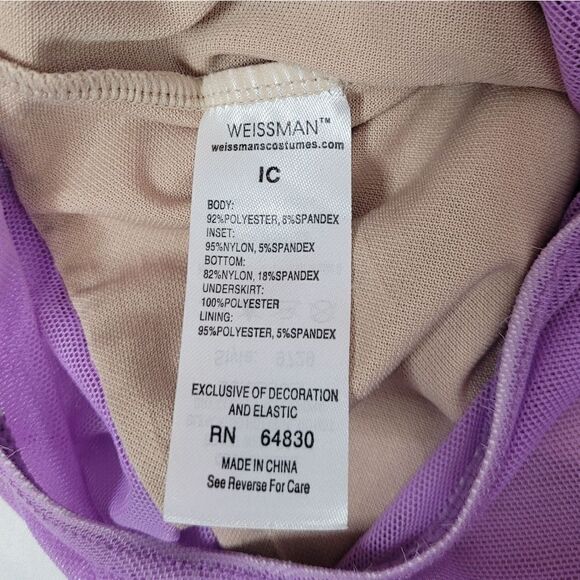 WEISSMAN purple sequin tutu one piece costume with‎ tie tap jazz IC 7/8 - Picture 6 of 11